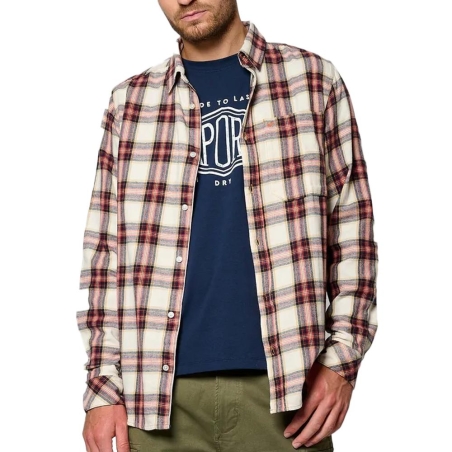 Chemise Manches Longues Beige/Rouge Homme Kaporal KIRK