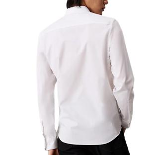 Chemise Blanche/Noir Homme Calvin Klein Jeans Poplin Stretch