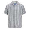 Chemisette Rayures Grises/Blanches Homme Jack & Jones Cabana