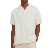 Chemisette Rayures Blanc/Beige Homme Jack & Jones Cabana