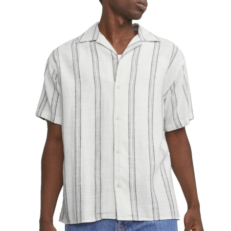 Chemisette Rayures Blanc/Bleu Homme Jack & Jones Cabana