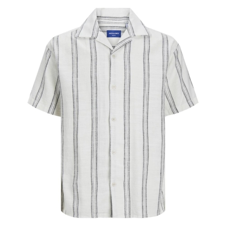 Chemisette Rayures Blanc/Bleu Homme Jack & Jones Cabana