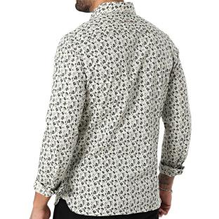 Chemise Beige Fleuris Homme Teddy Smith Carton Strectch