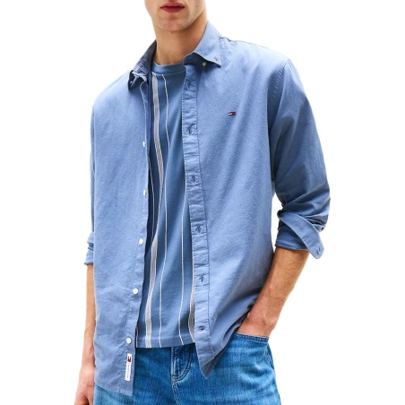 Chemise Bleu Moyen Homme Tommy Hilfiger Linen Blend-precious