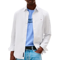 Chemise Rayures Bleu/Blanc Homme Tommy Hilfiger Slim Stripe