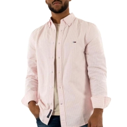 Chemise Rayures Bordeaux/Blanc Homme Tommy Hilfiger Slim Stripe