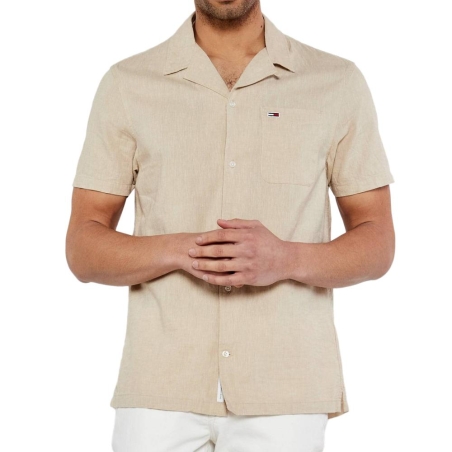 Chemisette Ecru Homme Tommy Hilfiger Linen Blend Camp-aruba