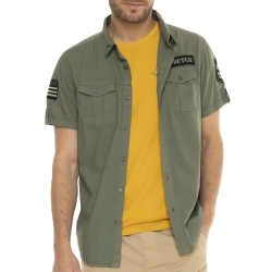 Chemise Kaki Homme Von Dutch Popline