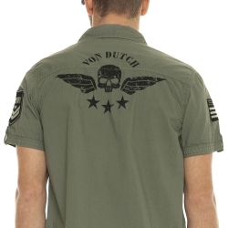 Chemise Kaki Homme Von Dutch Popline