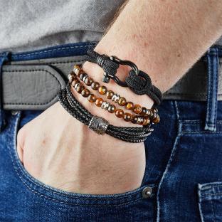 Bracelet Noir Geographical Norway Tresses Motif