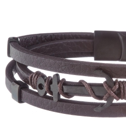 Bracelet Noir Geographical Norway Ancre