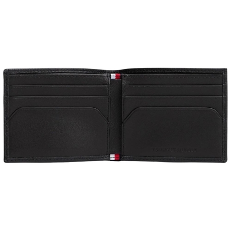 Portefeuille Noir Homme Tommy Hilfiger Th Flag Mini Cc Wall