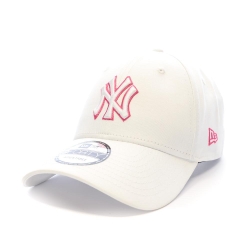 Casquette Blanche/Rose Homme New Era Outline