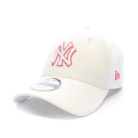 Casquette Blanche/Rose Homme New Era Outline