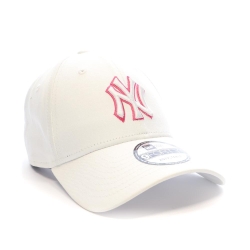 Casquette Blanche/Rose Homme New Era Outline