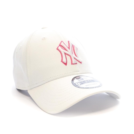 Casquette Blanche/Rose Homme New Era Outline