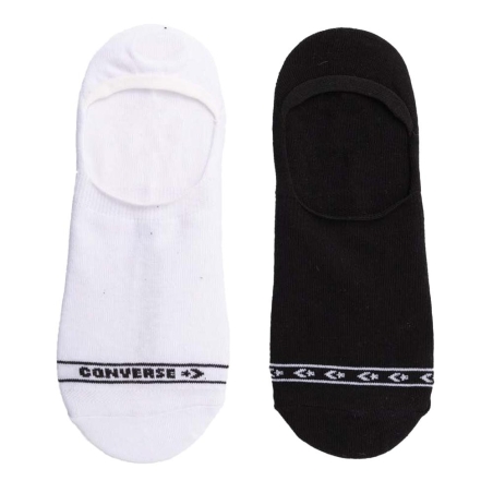 2x Paires de Chaussettes Blanches/Noires Homme Converse E1271A