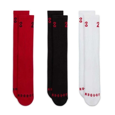 x3 Paires de Chaussettes Rouge/Noir/Blanc Homme Nike DA5718
