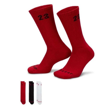 x3 Paires de Chaussettes Rouge/Noir/Blanc Homme Nike DA5718