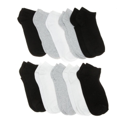 X10 Paires de chaussettes Noir/Blanches/Grises Homme Twinday 1/242/59