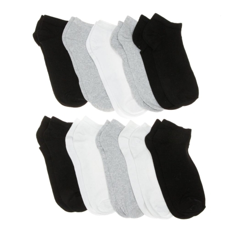 X10 Paires de chaussettes Noir/Blanches/Grises Homme Twinday 1/242/59