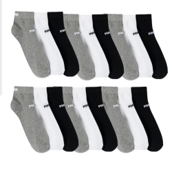 3x Paires de Chaussettes Blanches/Grises Homme Puma Elements