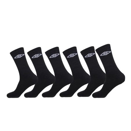 x6 Paires Chaussettes Noir Homme Umbro Tennis