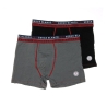 x2 Boxers Noir/Gris Serge Homme Blanco Class3