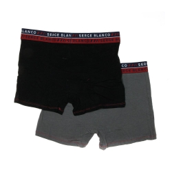 x2 Boxers Noir/Gris Serge Homme Blanco Class3