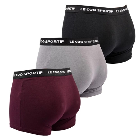 Lot de 3 Boxers Noir/Gris/Bordeaux Homme Le Coq Sportif Boxer