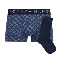 Coffret Boxer + Chaussettes Bleu Homme Tommy Hilfiger Trunk