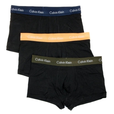 x3 Boxers Noirs Homme Calvin Klein Low Rise Trunk