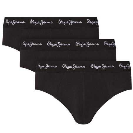 x3 Slips Noir Homme Pepe Jeans PMU