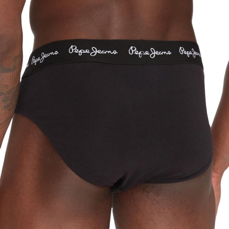 x3 Slips Noir Homme Pepe Jeans PMU