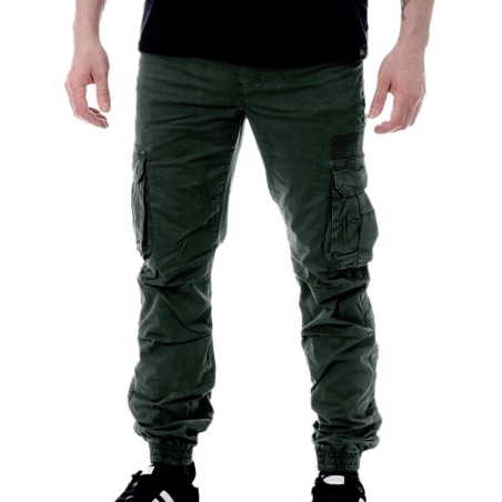 Pantalon Cargo Vert Foncé Homme Paname Brothers Carlos