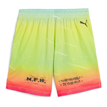 Short de Basketball Jaune/Rouge Homme Puma Melo