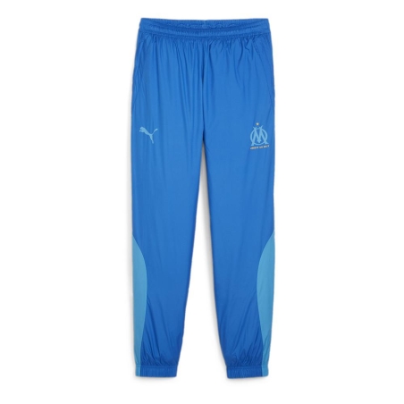OM Pantalon d'entraînement Bleu Homme Puma Prematch Woven