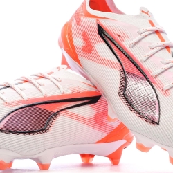 Chaussures de football Blanches/Oranges Homme Puma Ultra 5 Ultimate