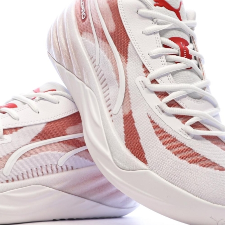 Chaussures de Basketball Blanches/Roses Homme Puma All-pro Nitro