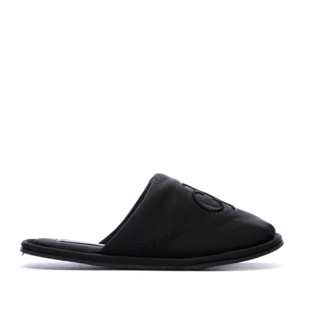 Chaussons Noir Femme Calvin Klein Jeans Slipper Satin Moire