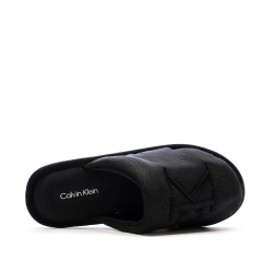 Chaussons Noir Femme Calvin Klein Jeans Slipper Satin Moire