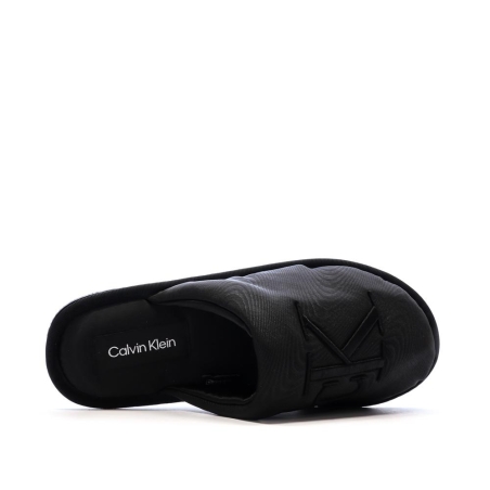 Chaussons Noir Femme Calvin Klein Jeans Slipper Satin Moire