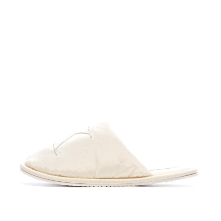 Chaussons Blanc Femme Calvin Klein Jeans Slipper Satin Moire