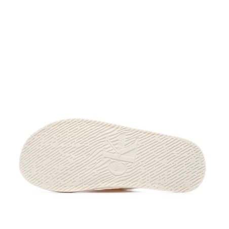 Chaussons Blanc Femme Calvin Klein Jeans Slipper Satin Moire