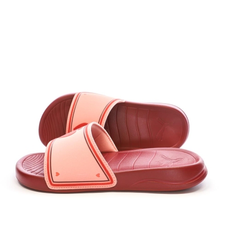Claquettes Rouges Femme Puma Popcat