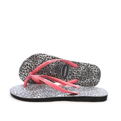 Tongs Gris/Rose Femme Havaianas Hav Slim Leopard