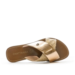 Claquettes Croisées Rose Gold Femme Chattawak Brana