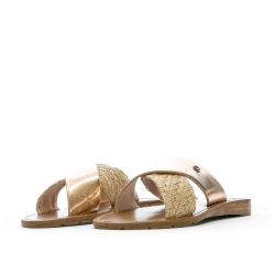 Claquettes Croisées Rose Gold Femme Chattawak Brana