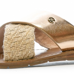 Claquettes Croisées Rose Gold Femme Chattawak Brana