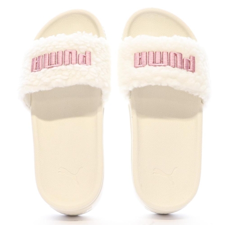 Claquettes Blanches/Roses Femme Puma Marshmal